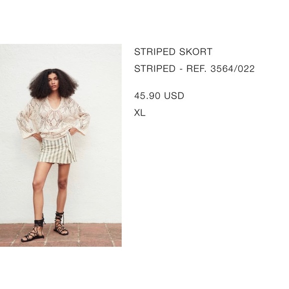ZARA linen stripe skort - Picture 5 of 5